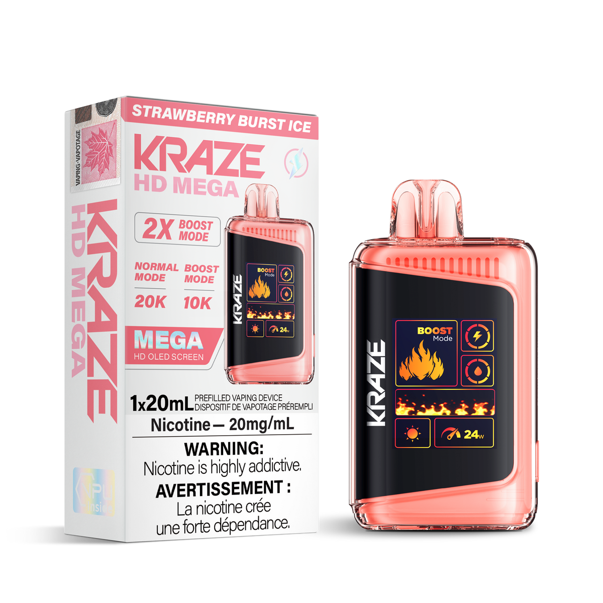 KRAZE HD MEGA 20K DISPOSABLE VAPE (ALBERTA)
