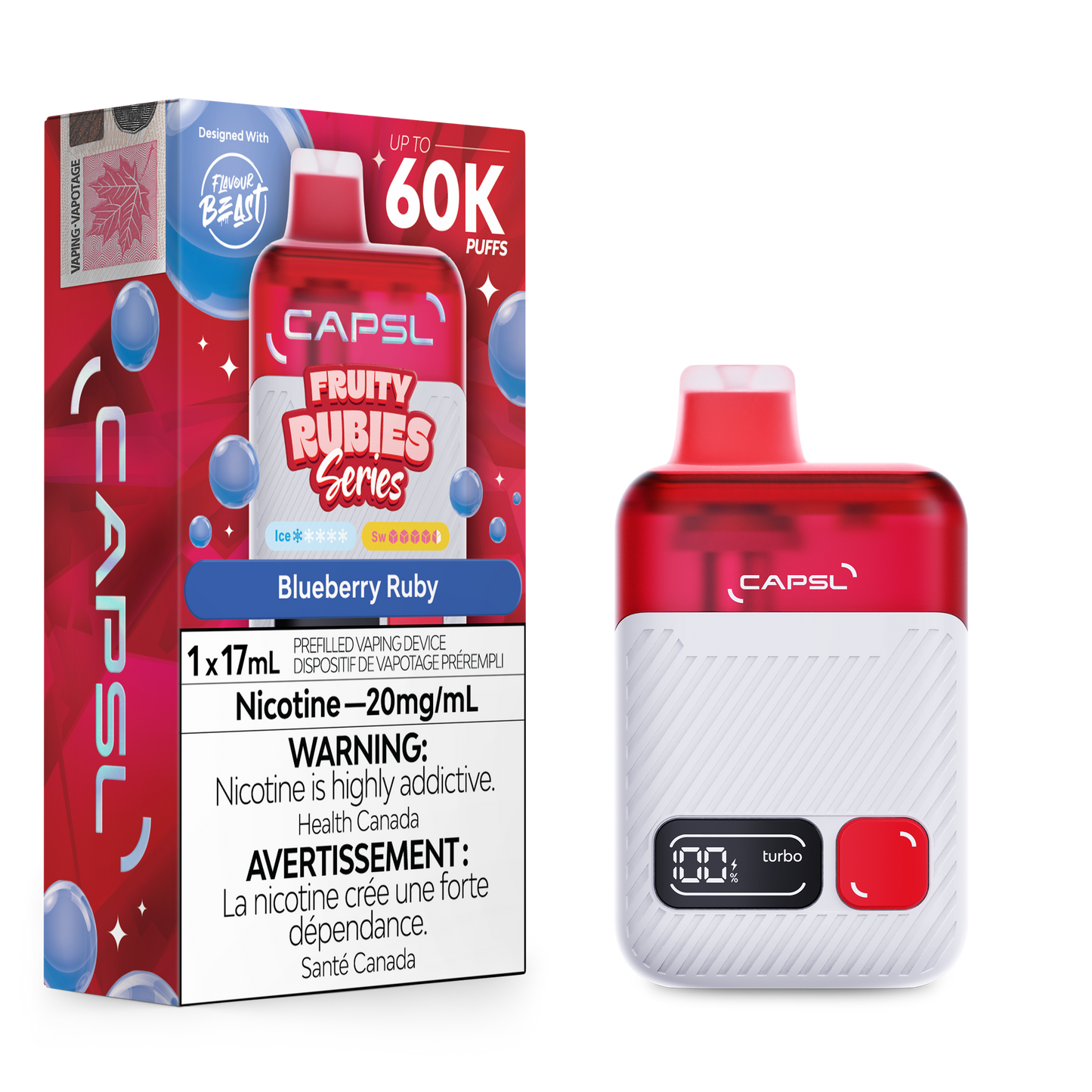 CAPSL AFX17 FRUITY RUBIES SERIES DISPOSABLE VAPE (ALBERTA)