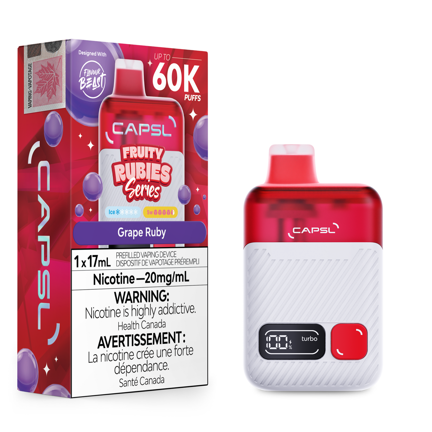 CAPSL AFX17 FRUITY RUBIES SERIES DISPOSABLE VAPE (ALBERTA)
