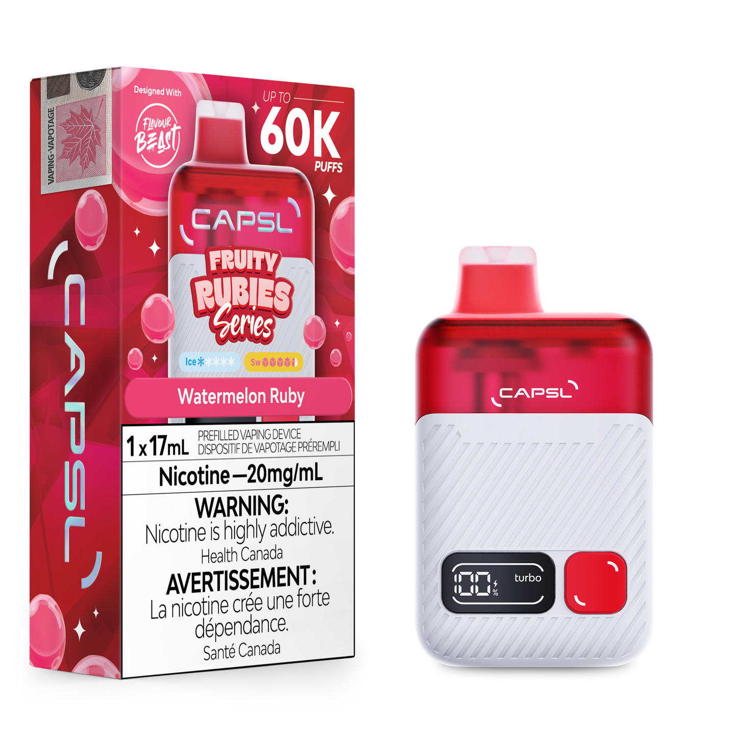 CAPSL AFX17 FRUITY RUBIES SERIES DISPOSABLE VAPE (ALBERTA)
