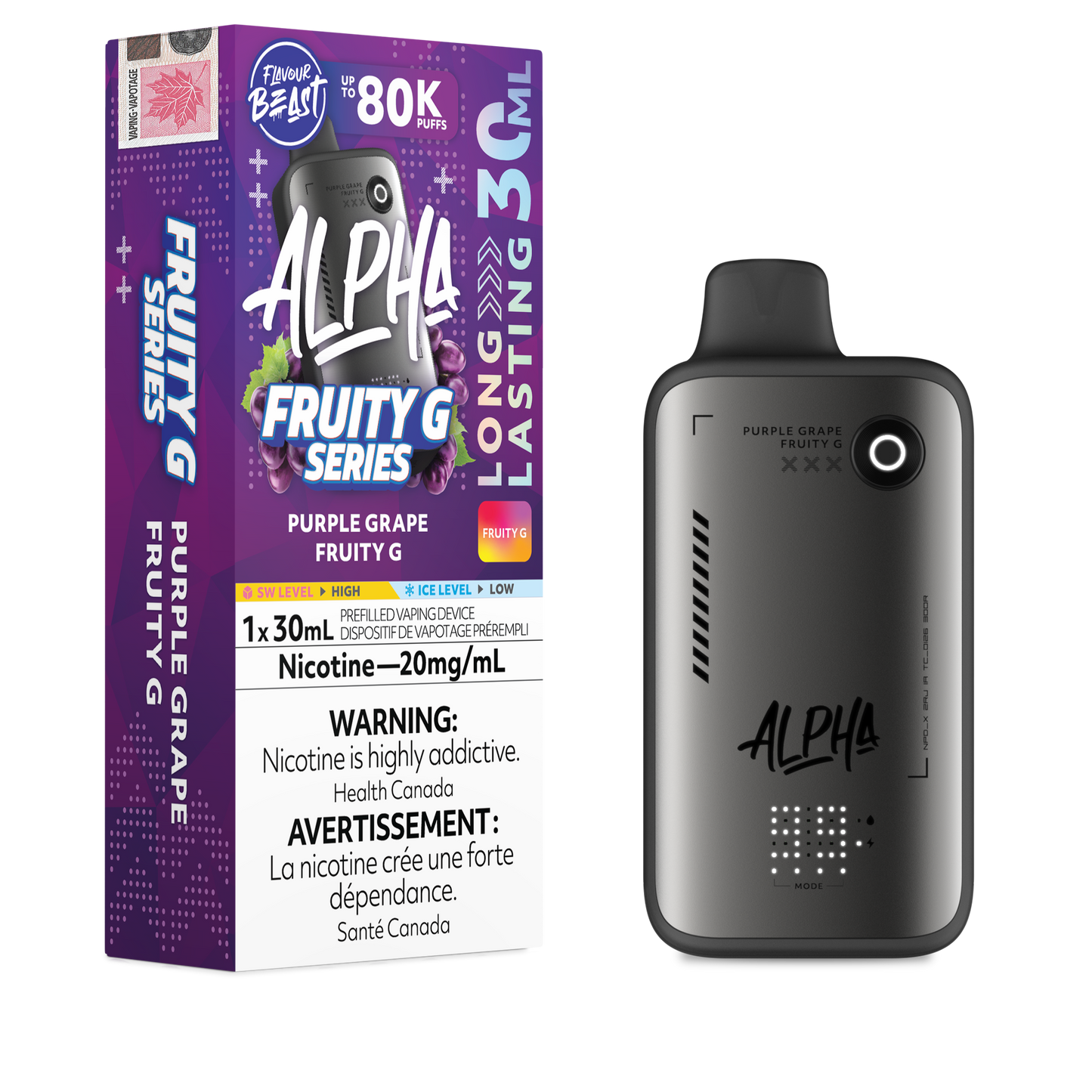 FLAVOUR BEAST ALPHA FRUITY G SERIES DISPOSABLE VAPE (ALBERTA)