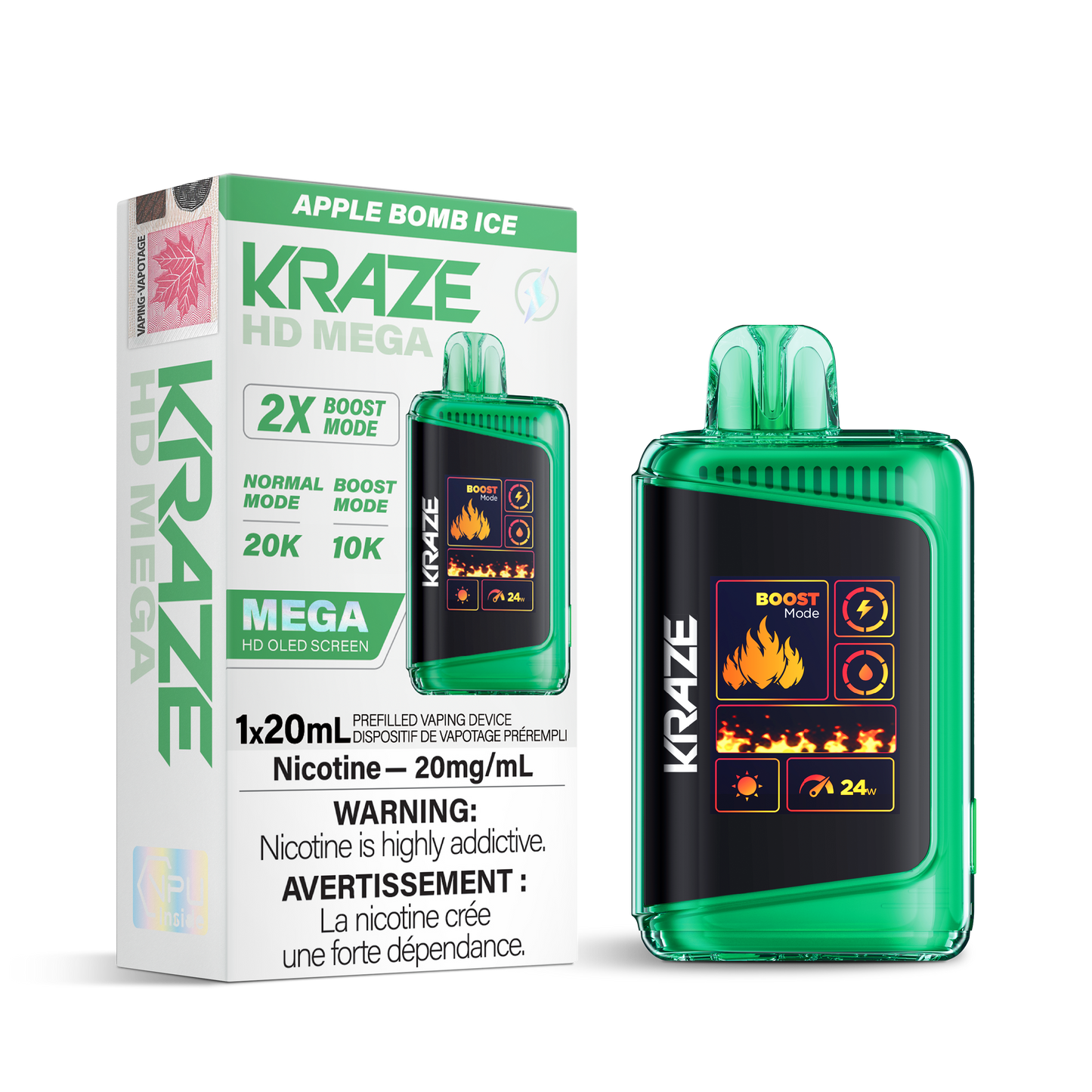 KRAZE HD MEGA 20K DISPOSABLE VAPE (ALBERTA)