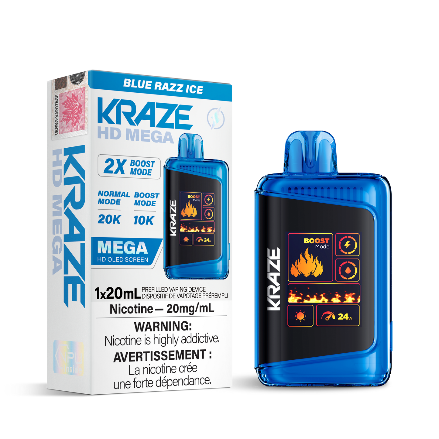 KRAZE HD MEGA 20K DISPOSABLE VAPE (ALBERTA)