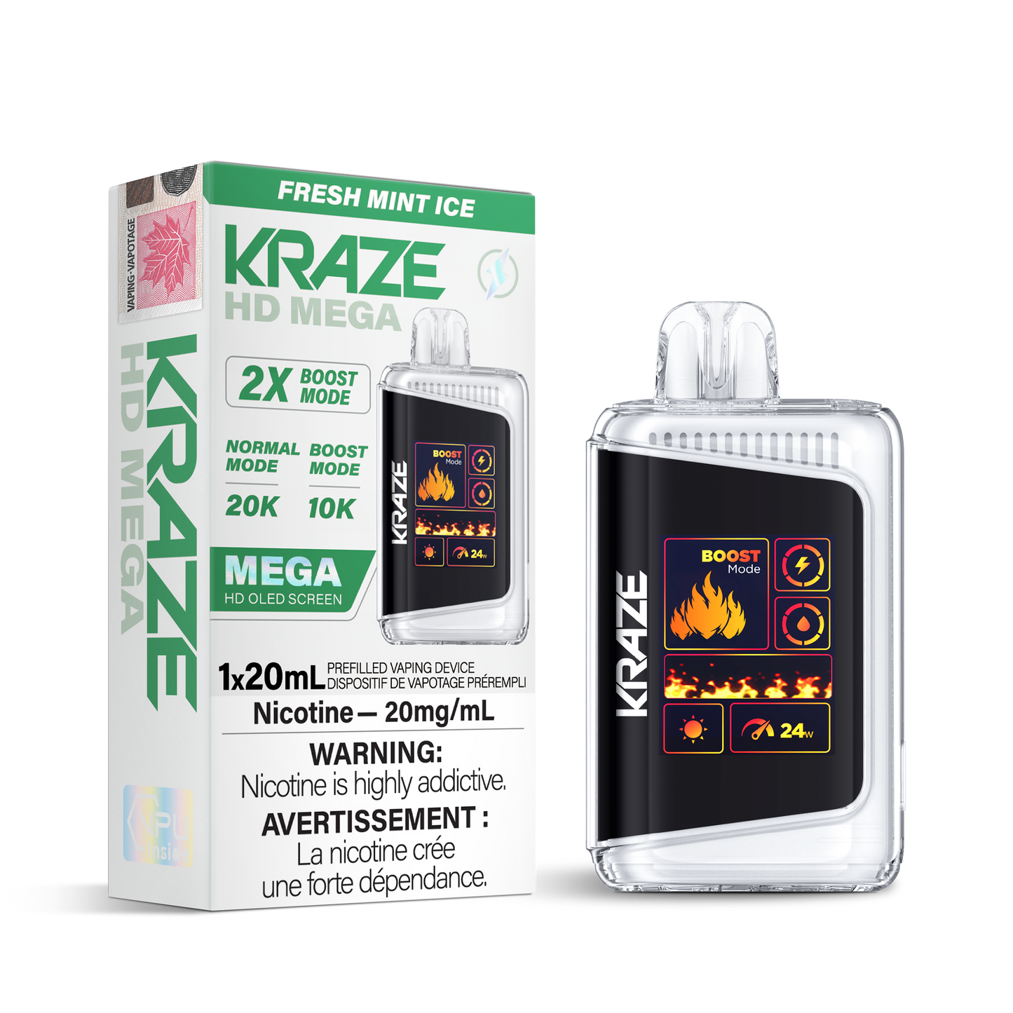KRAZE HD MEGA 20K DISPOSABLE VAPE (ALBERTA)