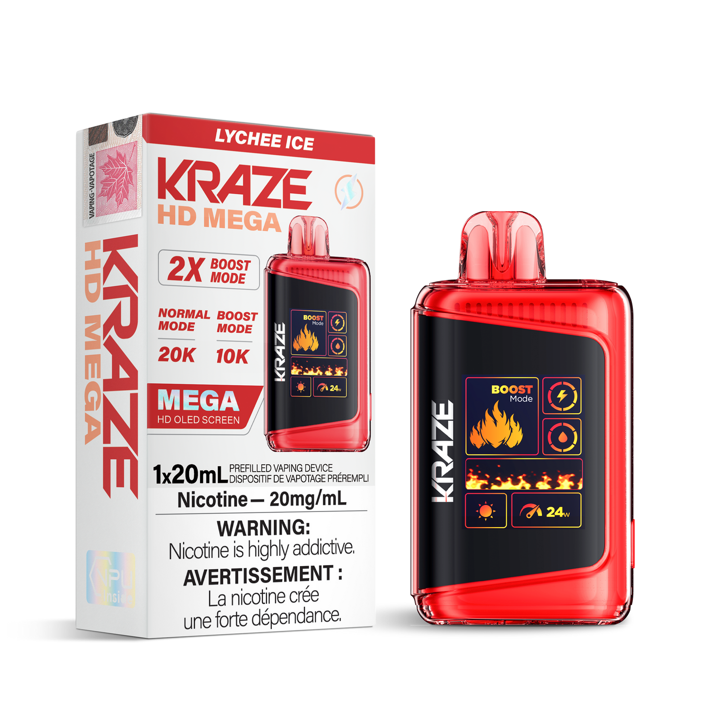 KRAZE HD MEGA 20K DISPOSABLE VAPE (ALBERTA)