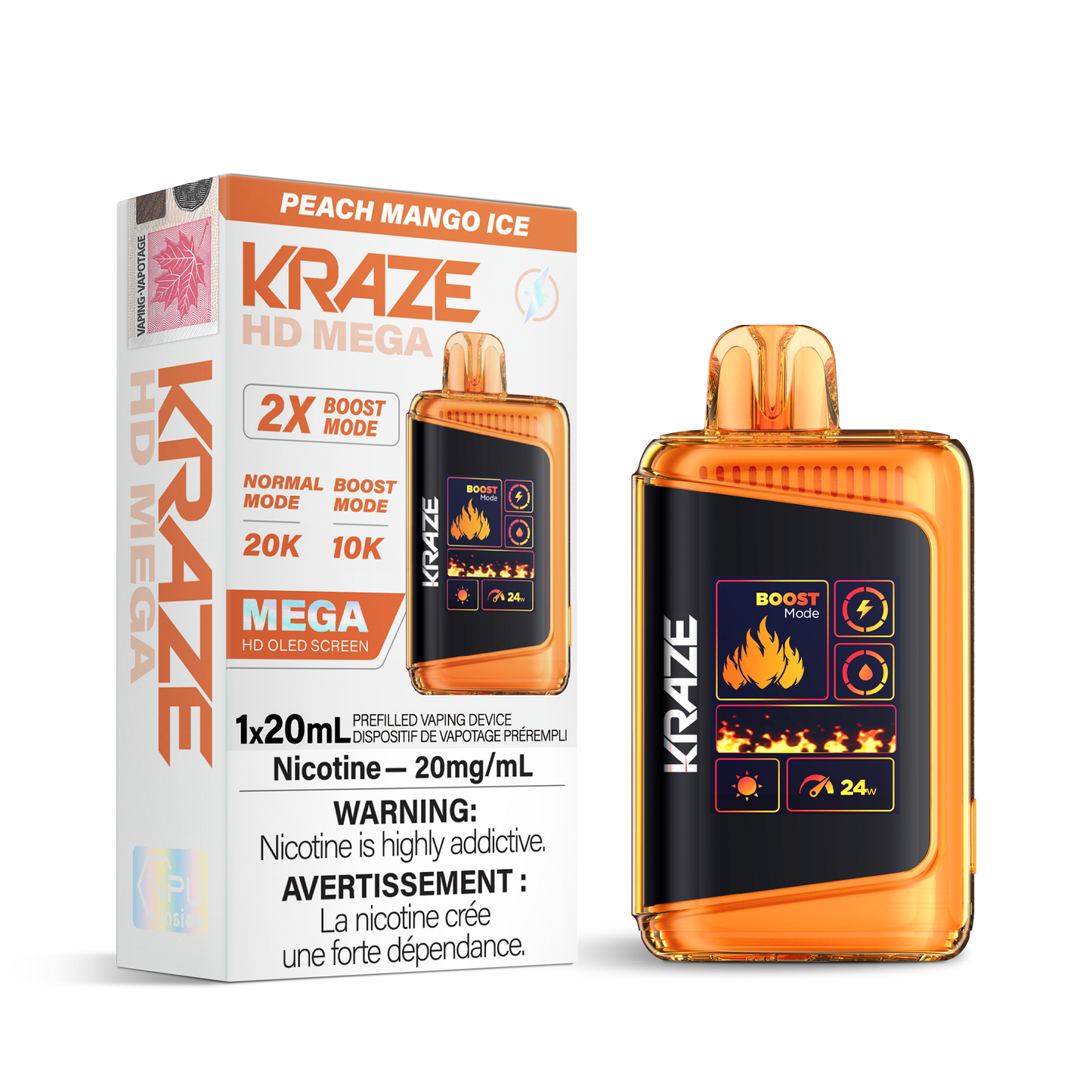 KRAZE HD MEGA 20K DISPOSABLE VAPE (ALBERTA)