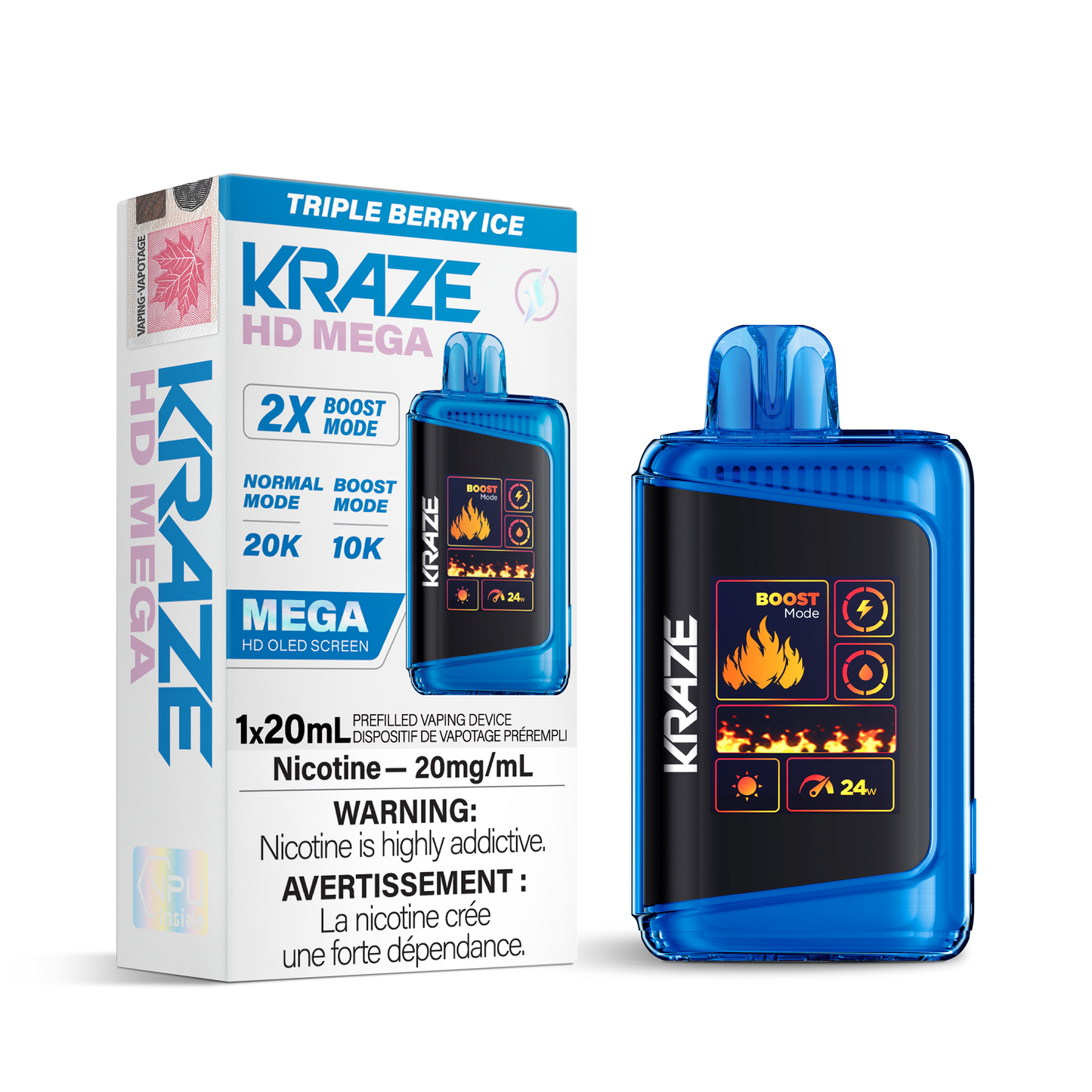 KRAZE HD MEGA 20K DISPOSABLE VAPE (ALBERTA)