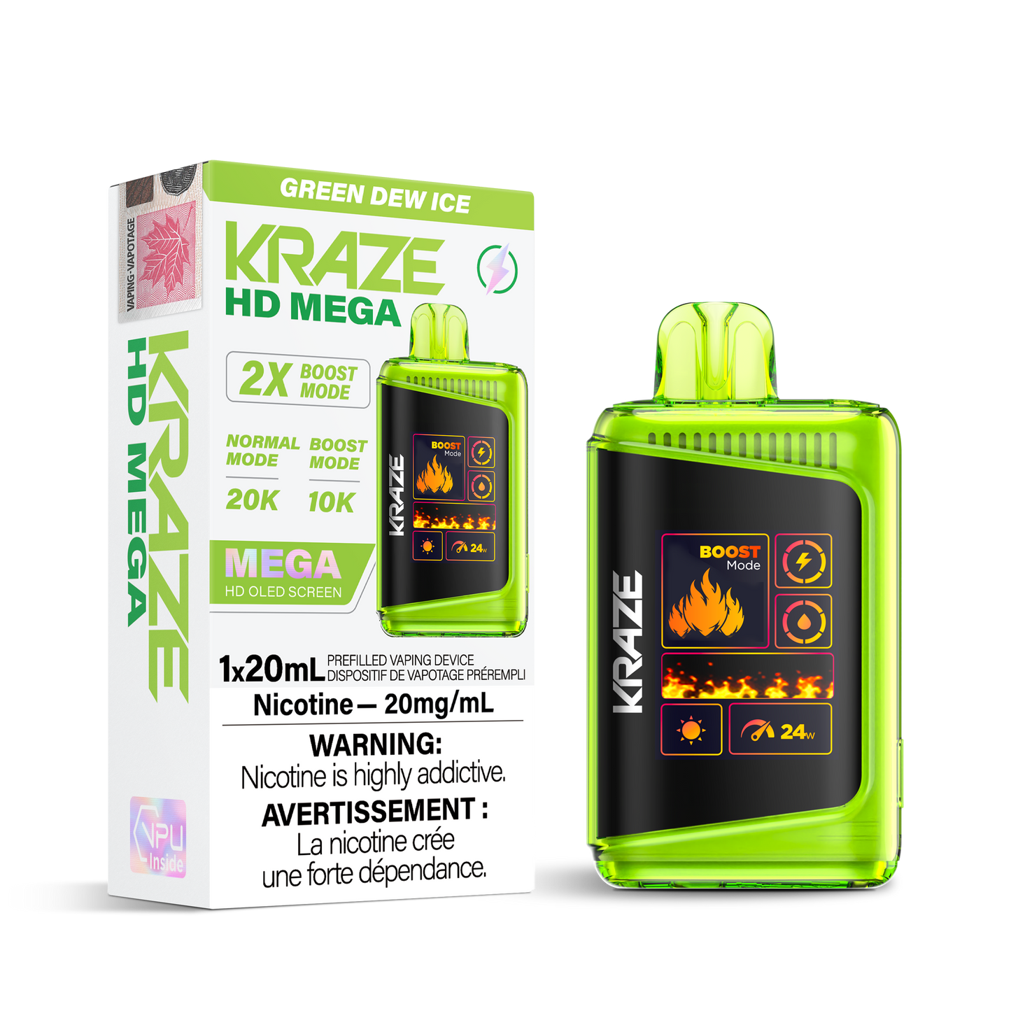 KRAZE HD MEGA 20K DISPOSABLE VAPE (ALBERTA)