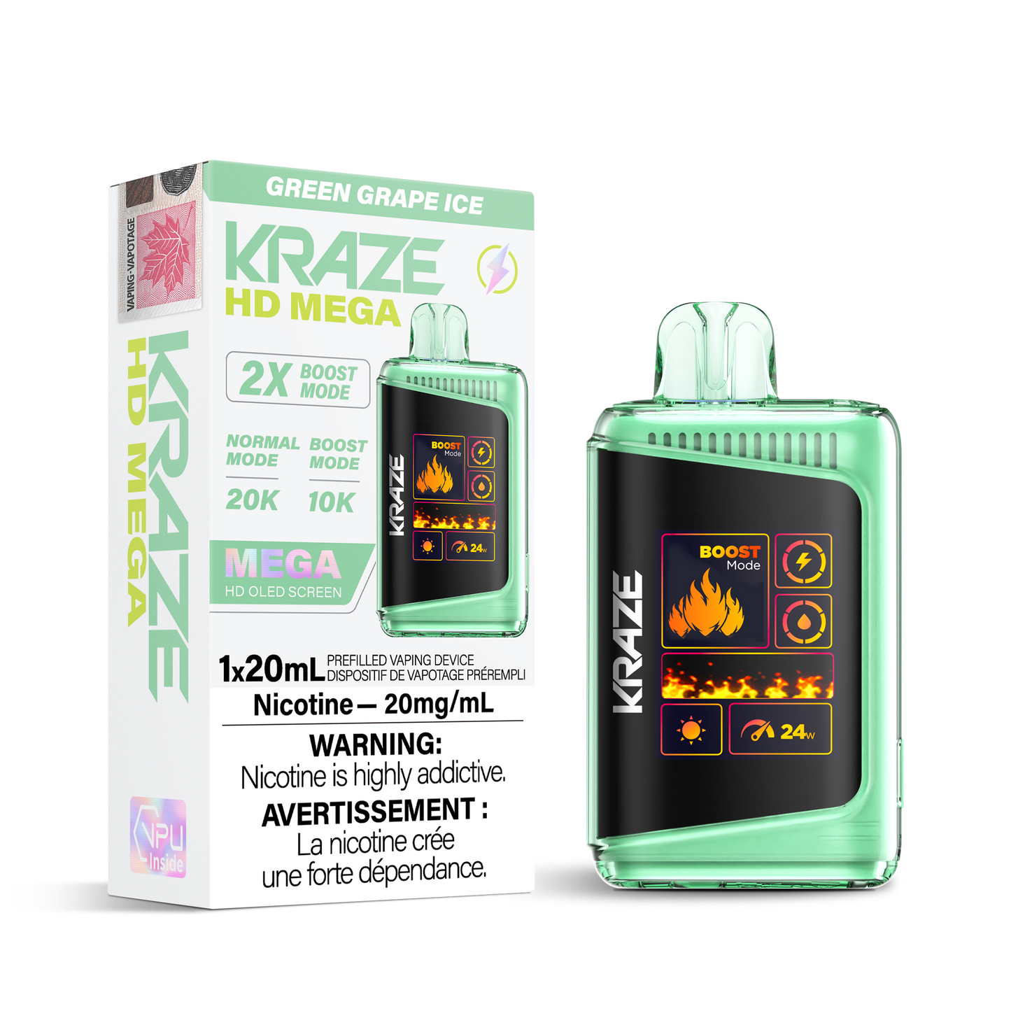 KRAZE HD MEGA 20K DISPOSABLE VAPE (ALBERTA)