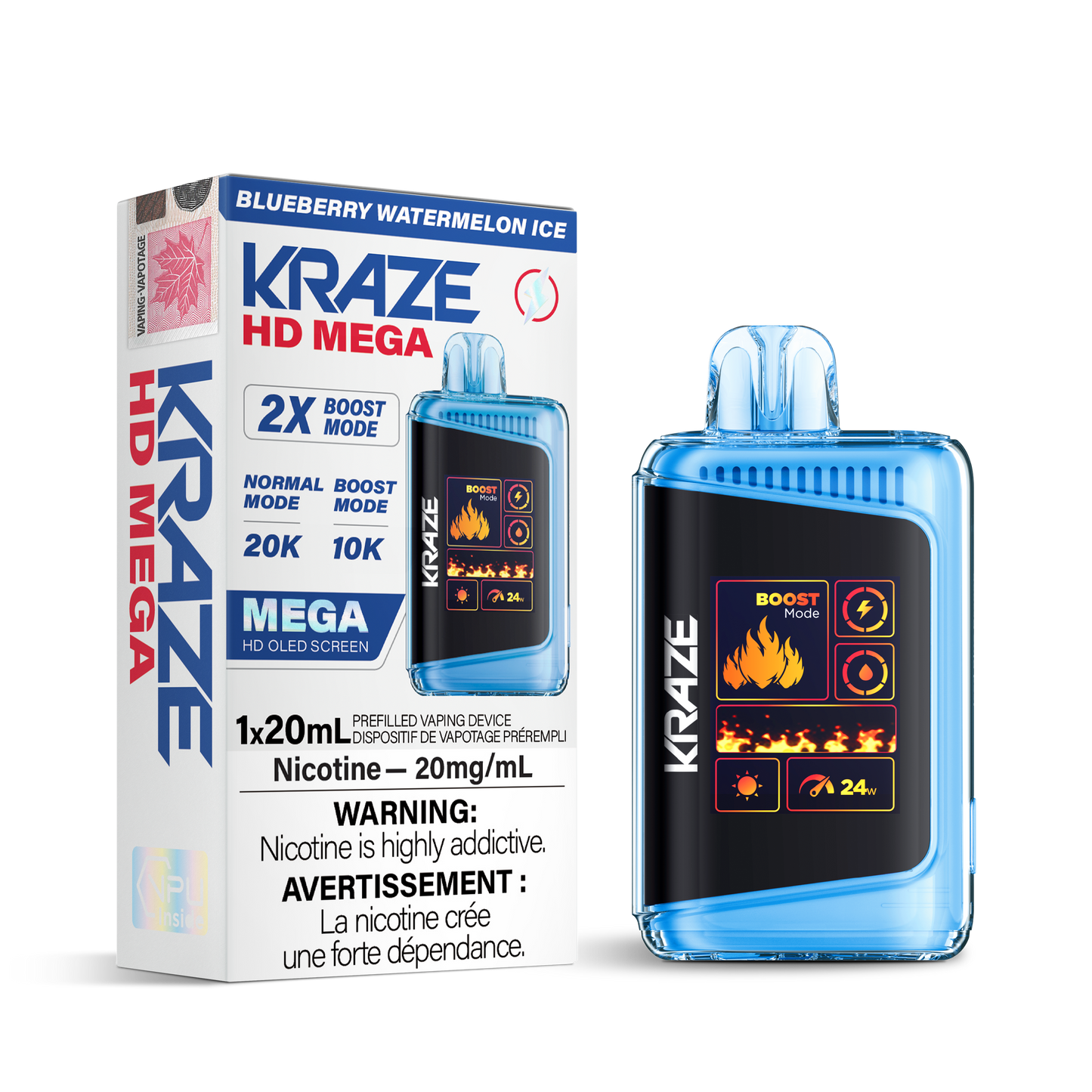 KRAZE HD MEGA 20K DISPOSABLE VAPE (ALBERTA)