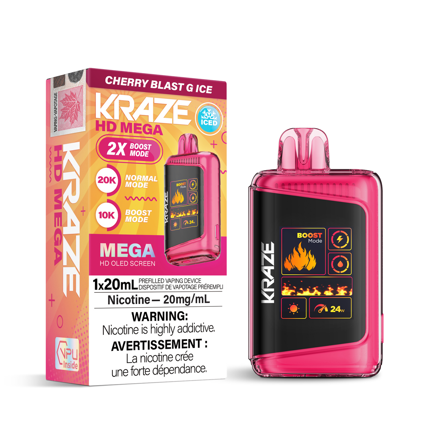 KRAZE HD MEGA 20K DISPOSABLE VAPE (ALBERTA)