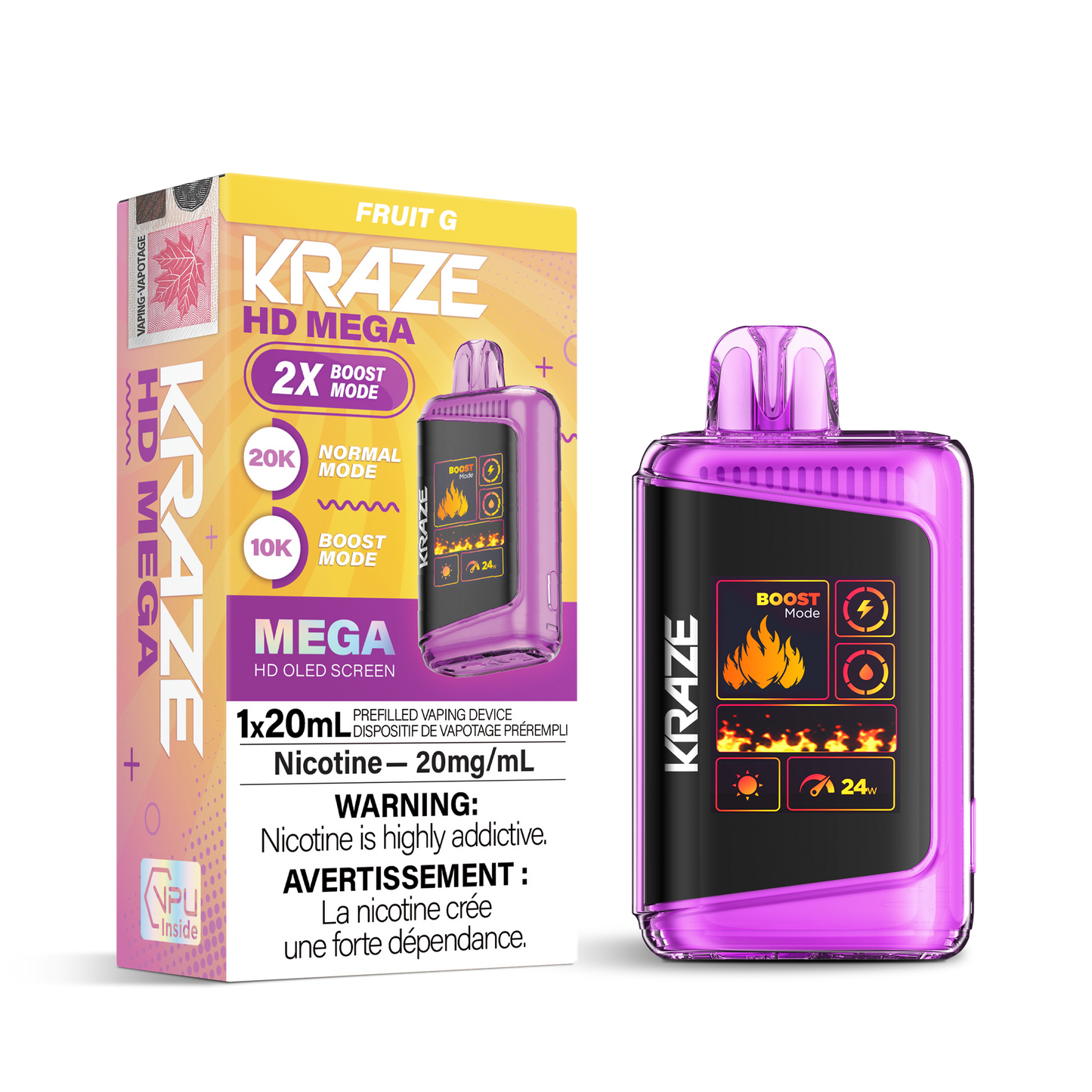 KRAZE HD MEGA 20K DISPOSABLE VAPE (ALBERTA)