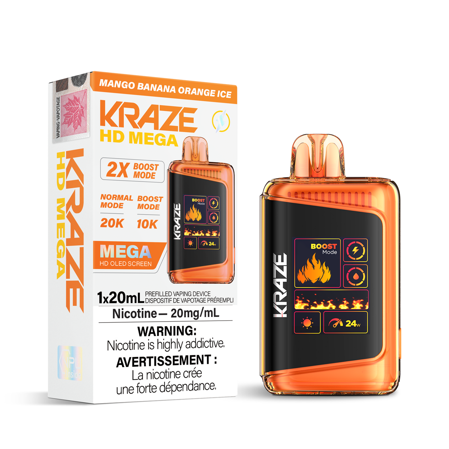KRAZE HD MEGA 20K DISPOSABLE VAPE (ALBERTA)