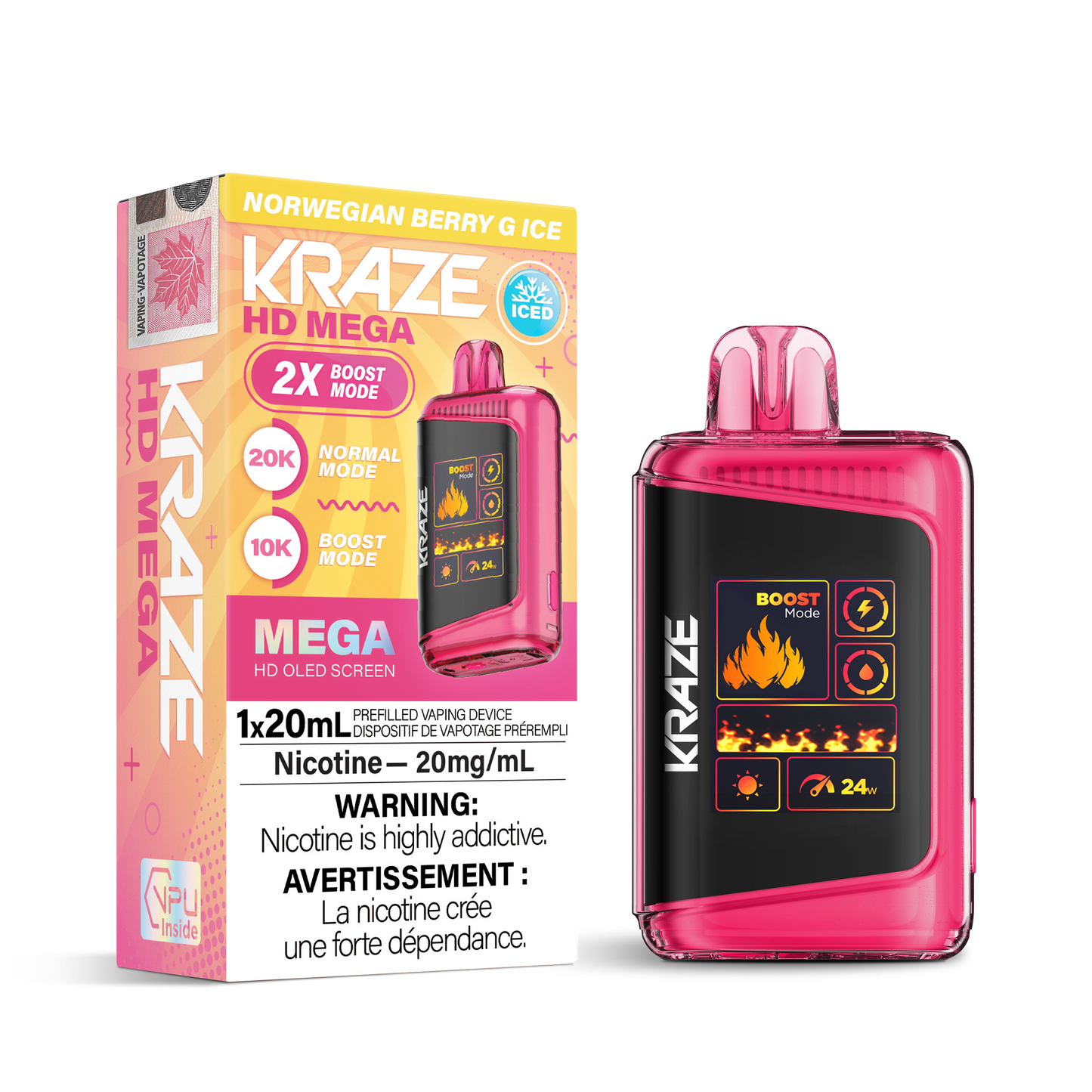 KRAZE HD MEGA 20K DISPOSABLE VAPE (ALBERTA)