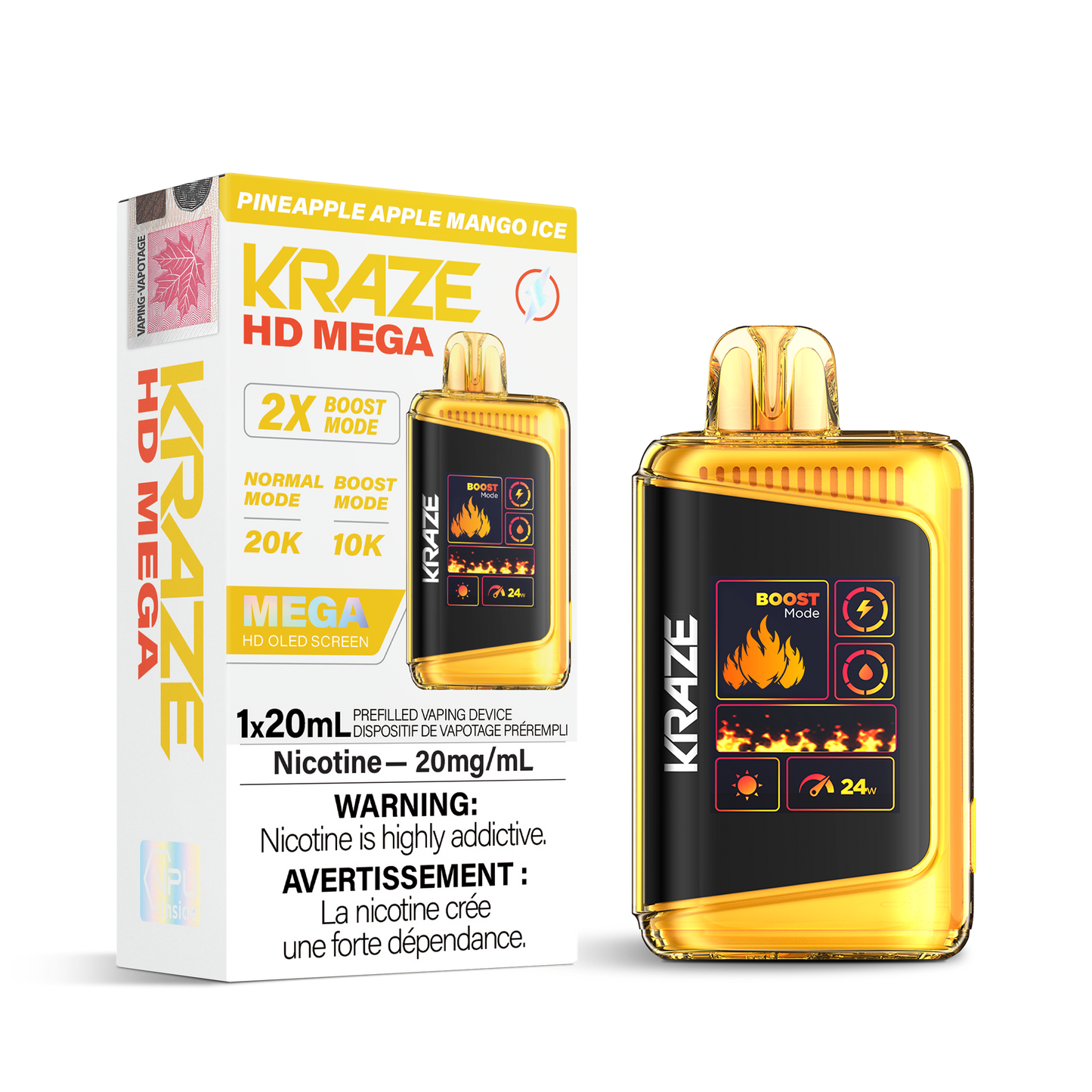 KRAZE HD MEGA 20K DISPOSABLE VAPE (ALBERTA)