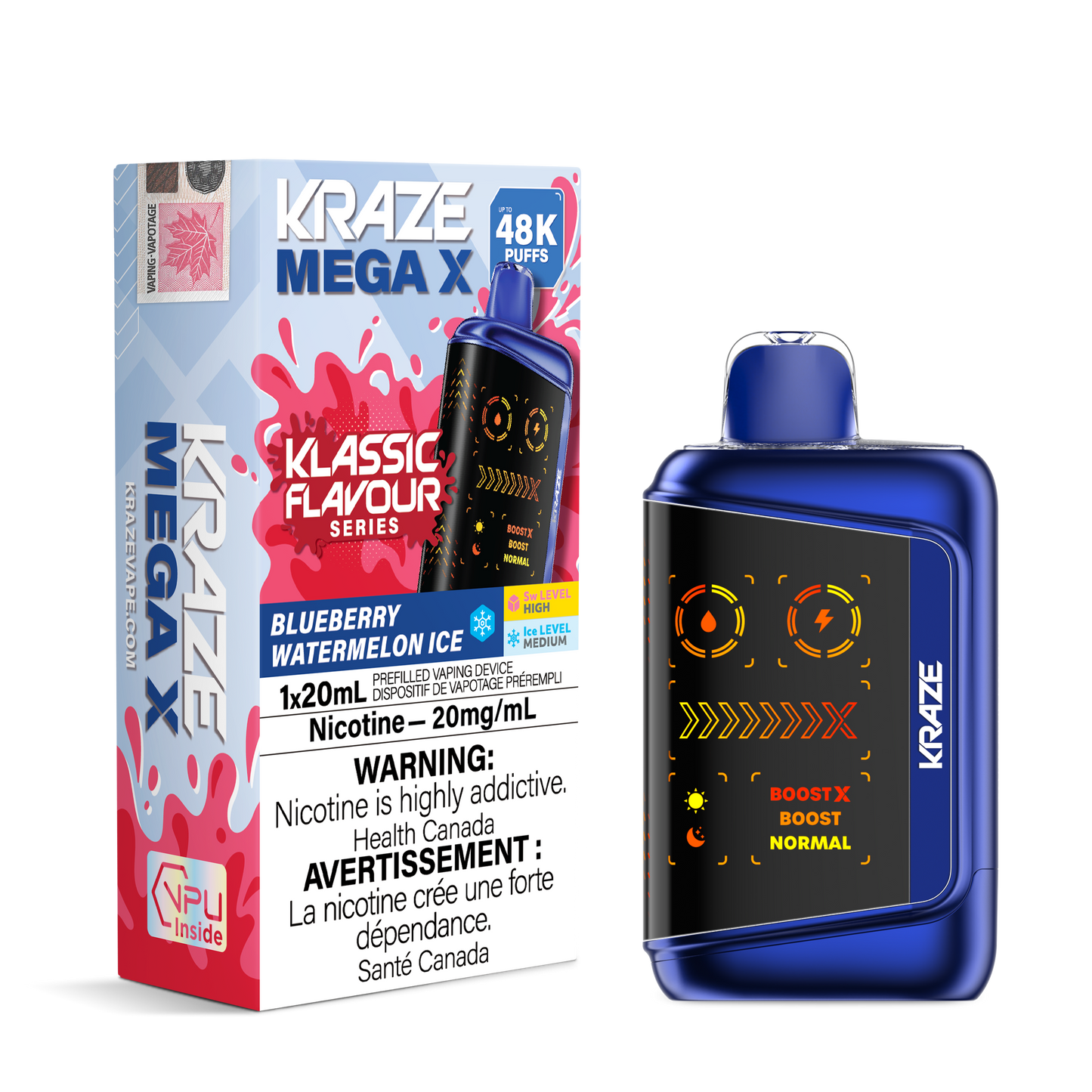 KRAZE MEGA X KLASSIC FLAVOUR SERIES DISPOSABLE VAPE (ALBERTA)