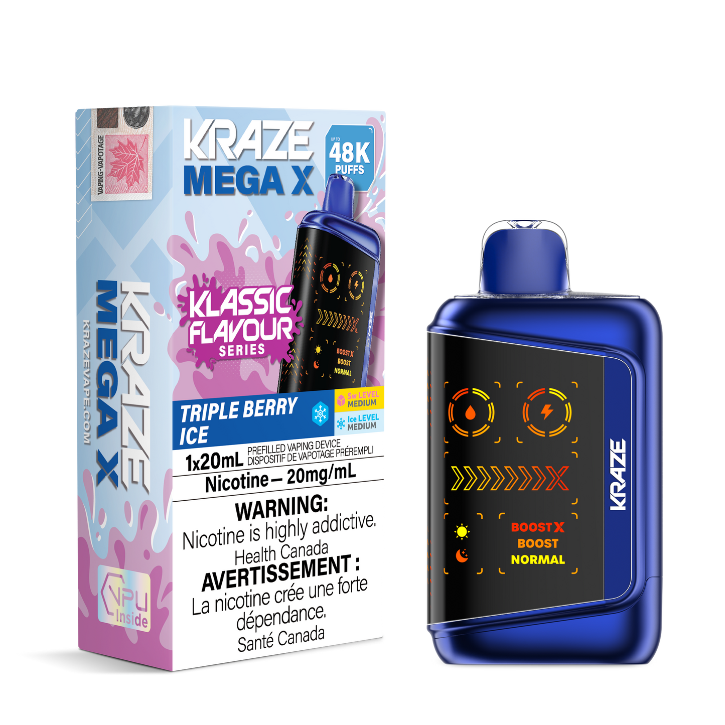 KRAZE MEGA X KLASSIC FLAVOUR SERIES DISPOSABLE VAPE (ALBERTA)