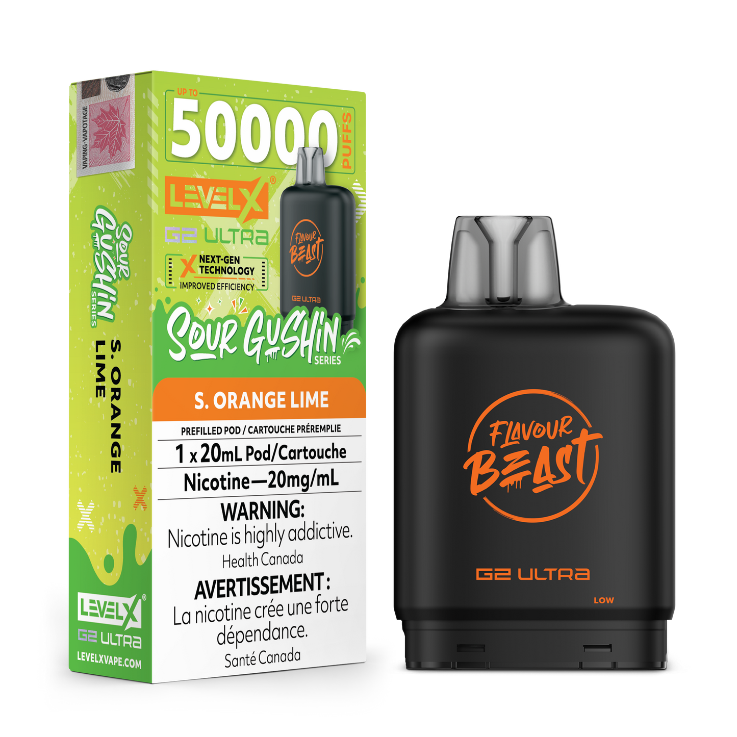 LEVEL X FLAVOUR BEAST G2 ULTRA SOUR GUSHIN POD (ALBERTA)
